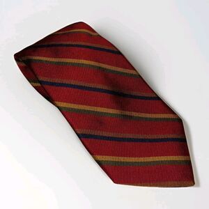 Jos A Bank Classic Tie Red Tan Navy Green All Silk Neck Tie 4" Wide